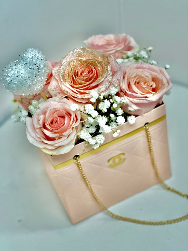 Red/pink Glitter Chanel box